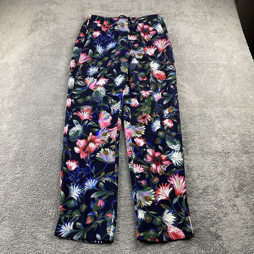 J. CREW Easy Pull-On Floral Print Trouser Womens 2‎ Mid Rise